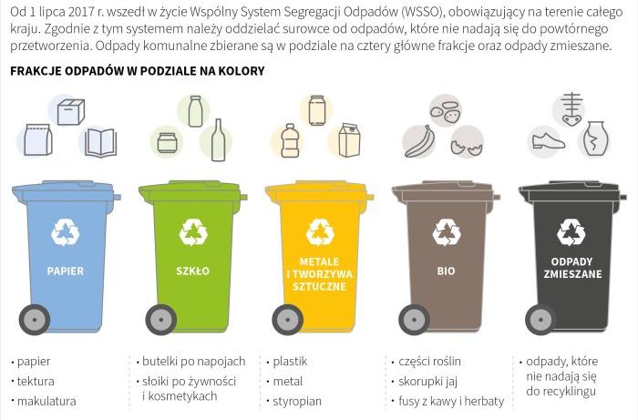 segregowanie odpadów - infografika